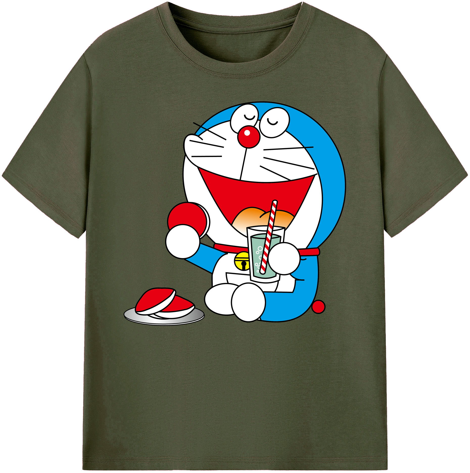 （画像用） ドラえもん Doraemon 綿100％ メンズ半袖Tシャツ｜肌触りやわらか＆通気性